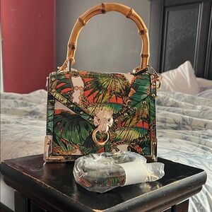 Aldo Tropical Mini Bag with Bamboo Handle